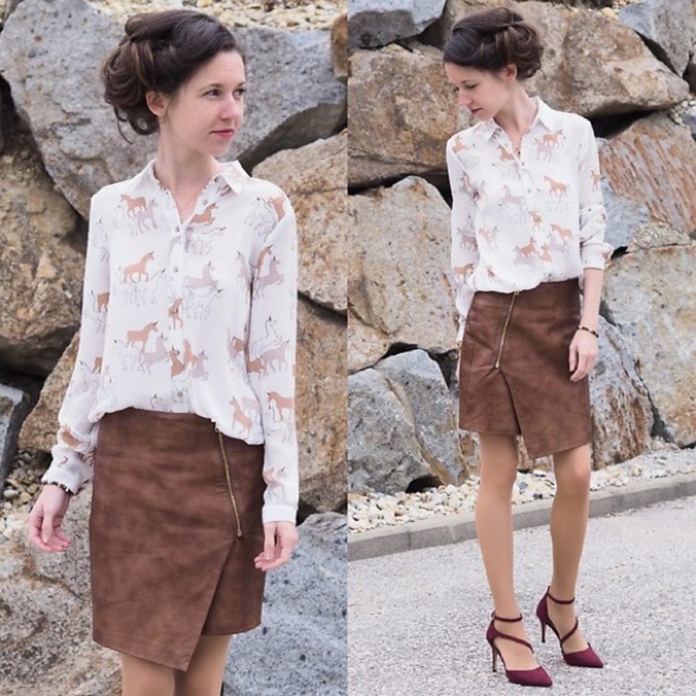 Zara Unicorn White Blouse/Shirt Sz L - Picture 6 of 6